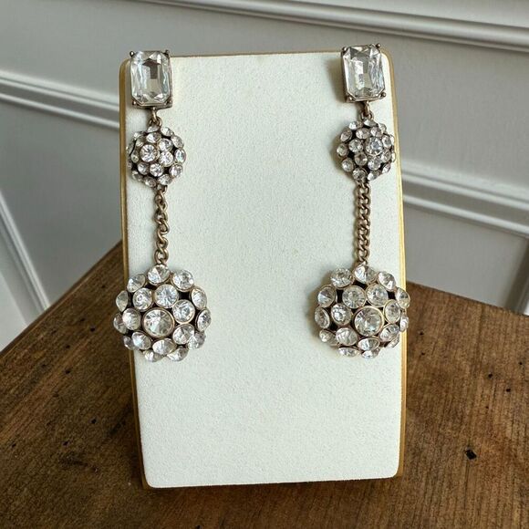 Banana Republic Jewelry - Banana Republic Rhinestone Bombe Dangle Statement Earrings